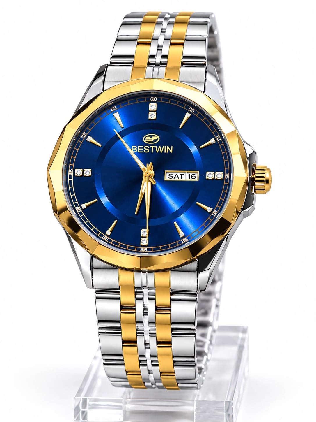 BESTWIN-BLUE&GOLD WATCH